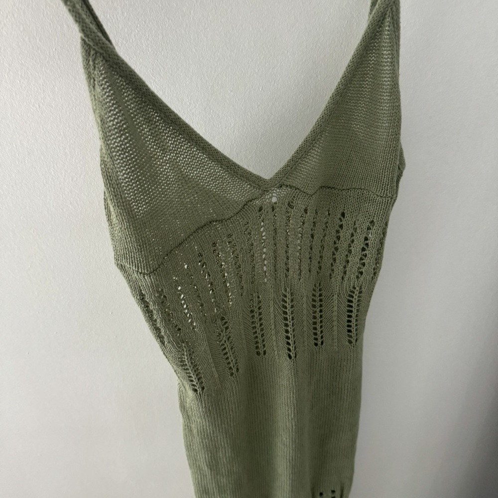 Flook The Label Aura Olive Green Knit Dress - Picture 8 of 8